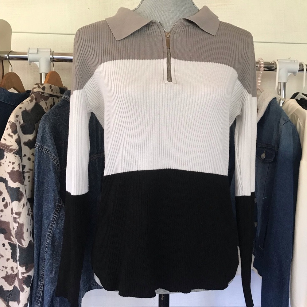No Boundaries Three Tone Ribbed Top - Picture 3 of 5